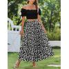 imageZeagoo Skirts for Women Summer Boho Casual Maxi Flowy Elastic High Waist ALine Tiered Swing Floral Long Skirts with PocketsBlack Floral 01