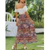 imageZeagoo Skirts for Women Summer Boho Casual Maxi Flowy Elastic High Waist ALine Tiered Swing Floral Long Skirts with PocketsMulticoloured