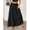 imageZeagoo Womens Casual Maxi Skirts for Women 2025 High Waist Boho Skirts Floral Printed Long Flowy Skirt with PocketsBlack