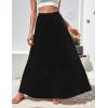 imageZeagoo Womens Casual Maxi Skirts for Women 2025 High Waist Boho Skirts Floral Printed Long Flowy Skirt with PocketsBlack