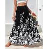 imageZeagoo Womens Casual Maxi Skirts for Women 2025 High Waist Boho Skirts Floral Printed Long Flowy Skirt with PocketsBlckprinted