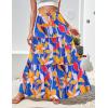imageZeagoo Womens Casual Maxi Skirts for Women 2025 High Waist Boho Skirts Floral Printed Long Flowy Skirt with PocketsBlue Floral