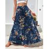 imageZeagoo Womens Casual Maxi Skirts for Women 2025 High Waist Boho Skirts Floral Printed Long Flowy Skirt with PocketsBlue Floral Printed