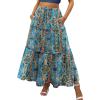 imageZeagoo Womens Casual Maxi Skirts for Women 2025 High Waist Boho Skirts Floral Printed Long Flowy Skirt with PocketsBohoprinted02