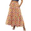 imageZeagoo Womens Casual Maxi Skirts for Women 2025 High Waist Boho Skirts Floral Printed Long Flowy Skirt with PocketsFloralprinted01