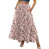 imageZeagoo Womens Casual Maxi Skirts for Women 2025 High Waist Boho Skirts Floral Printed Long Flowy Skirt with PocketsFloralprinted02