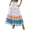 imageZeagoo Womens Casual Maxi Skirts for Women 2025 High Waist Boho Skirts Floral Printed Long Flowy Skirt with PocketsFloralprinted03