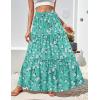 imageZeagoo Womens Casual Maxi Skirts for Women 2025 High Waist Boho Skirts Floral Printed Long Flowy Skirt with PocketsGreenfloralprinted