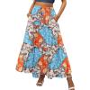 imageZeagoo Womens Casual Maxi Skirts for Women 2025 High Waist Boho Skirts Floral Printed Long Flowy Skirt with PocketsMulticolor03