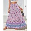 imageZeagoo Womens Casual Maxi Skirts for Women 2025 High Waist Boho Skirts Floral Printed Long Flowy Skirt with PocketsPurplefloral