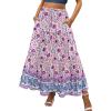 imageZeagoo Womens Casual Maxi Skirts for Women 2025 High Waist Boho Skirts Floral Printed Long Flowy Skirt with PocketsPurplefloral