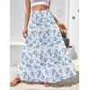 imageZeagoo Womens Casual Maxi Skirts for Women 2025 High Waist Boho Skirts Floral Printed Long Flowy Skirt with PocketsWhitefloral Printed