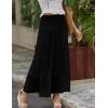 imageZeagoo Womens Long Maxi Skirts Tiered Elastic High Waist Boho Double Layered Print ALine Casual Midi DressBlack