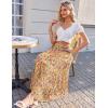 imageZeagoo Womens Long Maxi Skirts Tiered Elastic High Waist Boho Double Layered Print ALine Casual Midi DressColorful Floral