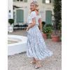 imageZeagoo Womens Long Maxi Skirts Tiered Elastic High Waist Boho Double Layered Print ALine Casual Midi DressPattern 2
