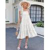 imageZeagoo Womens Long Maxi Skirts Tiered Elastic High Waist Boho Double Layered Print ALine Casual Midi DressPattern 3