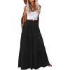 imageZeagoo Womens Casual Maxi Skirts for Women 2025 High Waist Boho Skirts Floral Printed Long Flowy Skirt with PocketsBlack