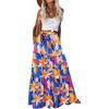 imageZeagoo Womens Casual Maxi Skirts for Women 2025 High Waist Boho Skirts Floral Printed Long Flowy Skirt with PocketsBlue Floral