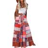 imageZeagoo Womens Casual Maxi Skirts for Women 2025 High Waist Boho Skirts Floral Printed Long Flowy Skirt with PocketsBohoprinted