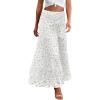 imageZeagoo Womens Long Maxi Skirts Tiered Elastic High Waist Boho Double Layered Print ALine Casual Midi DressPattern 3