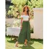 imageZeagoo Long Skirts for Women High Waist A Line Skirt Casual Flowy Tiered Skirt with Pockets Summer Floral Boho SkirtArmy Green