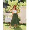 imageZeagoo Long Skirts for Women High Waist A Line Skirt Casual Flowy Tiered Skirt with Pockets Summer Floral Boho SkirtArmy Green