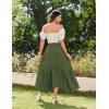 imageZeagoo Long Skirts for Women High Waist A Line Skirt Casual Flowy Tiered Skirt with Pockets Summer Floral Boho SkirtArmy Green