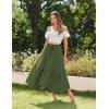 imageZeagoo Long Skirts for Women High Waist A Line Skirt Casual Flowy Tiered Skirt with Pockets Summer Floral Boho SkirtArmy Green