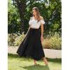 imageZeagoo Long Skirts for Women High Waist A Line Skirt Casual Flowy Tiered Skirt with Pockets Summer Floral Boho SkirtBlack