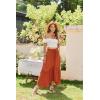 imageZeagoo Long Skirts for Women High Waist A Line Skirt Casual Flowy Tiered Skirt with Pockets Summer Floral Boho SkirtCaramel