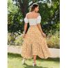 imageZeagoo Long Skirts for Women High Waist A Line Skirt Casual Flowy Tiered Skirt with Pockets Summer Floral Boho SkirtOrange Floral