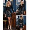 imageZeagoo Women Classic High Waisted Faux Leather Bodycon Slim Mini Pencil SkirtBlack