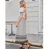 imageZeagoo Womens 2025 Boho Floral Skirt Casual Elastic High Waist Maxi Skirts Flowy A Line Beach Long Skirt with Side Pockets02 White