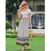 imageZeagoo Womens 2025 Boho Floral Skirt Casual Elastic High Waist Maxi Skirts Flowy A Line Beach Long Skirt with Side Pockets02 White