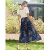 imageZeagoo Womens Midi Summer Boho Flowy Swing ALine Skirts 2025 Casual Elastic Waist Asymmetric Tiered Long Skirt with Pocket01navy Blue Floral