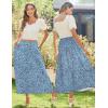 imageZeagoo Womens Midi Summer Boho Flowy Swing ALine Skirts 2025 Casual Elastic Waist Asymmetric Tiered Long Skirt with Pocket01royal Blue Floral