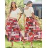 imageZeagoo Womens Midi Summer Boho Flowy Swing ALine Skirts 2025 Casual Elastic Waist Asymmetric Tiered Long Skirt with PocketColor Pattern 2