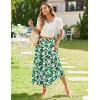 imageZeagoo Womens Midi Summer Boho Flowy Swing ALine Skirts 2025 Casual Elastic Waist Asymmetric Tiered Long Skirt with PocketGreen Floral