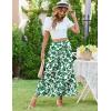 imageZeagoo Womens Midi Summer Boho Flowy Swing ALine Skirts 2025 Casual Elastic Waist Asymmetric Tiered Long Skirt with PocketGreen Floral