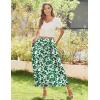 imageZeagoo Womens Midi Summer Boho Flowy Swing ALine Skirts 2025 Casual Elastic Waist Asymmetric Tiered Long Skirt with PocketGreen Floral
