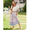 imageZeagoo Womens Midi Summer Boho Flowy Swing ALine Skirts 2025 Casual Elastic Waist Asymmetric Tiered Long Skirt with PocketPurple Floral