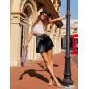 imageZeagoo Womens Mini Skirts Casual High Waisted Stain Silk ALine Zipper Summer Short Skirt Party SkirtsAblack