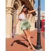 imageZeagoo Womens Mini Skirts Casual High Waisted Stain Silk ALine Zipper Summer Short Skirt Party SkirtsApple Green