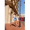 imageZeagoo Womens Mini Skirts Casual High Waisted Stain Silk ALine Zipper Summer Short Skirt Party SkirtsBlue