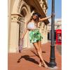imageZeagoo Womens Mini Skirts Casual High Waisted Stain Silk ALine Zipper Summer Short Skirt Party SkirtsGreen Floral