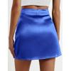 imageZeagoo Womens Mini Skirts Casual High Waisted Stain Silk ALine Zipper Summer Short Skirt Party SkirtsSky Blue
