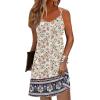 imageZeagoo Womens Summer Dress 2025 Loose Sleeveless Tshirt Dress V Neck Mini Dress Beach Sundress with PocketsApricot Black Floral