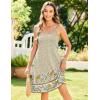 imageZeagoo Womens Summer Dress 2025 Loose Sleeveless Tshirt Dress V Neck Mini Dress Beach Sundress with PocketsBeige Yellow Floral