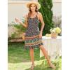 imageZeagoo Womens Summer Dress 2025 Loose Sleeveless Tshirt Dress V Neck Mini Dress Beach Sundress with PocketsBlack Floral