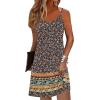 imageZeagoo Womens Summer Dress 2025 Loose Sleeveless Tshirt Dress V Neck Mini Dress Beach Sundress with PocketsBlack Floral